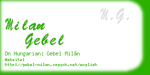 milan gebel business card